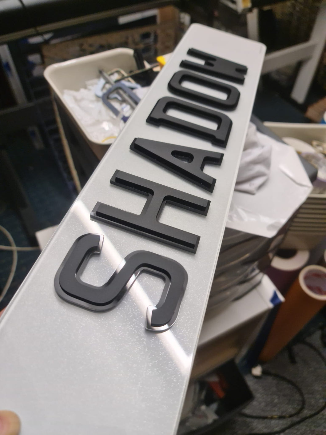 Custom Order - Shadow Letters Number Plate 4d