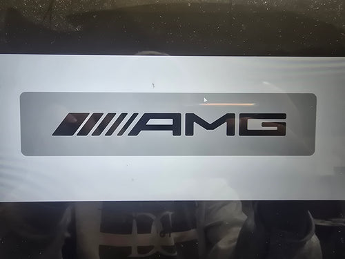 Custom order - AMG LOGO PLATE - SET - silver and black