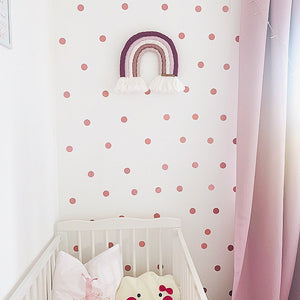 Brushed Rose Gold Polka Dots Wall Stickers