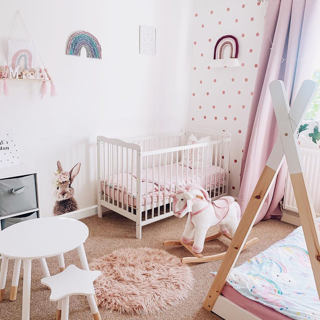 Brushed Rose Gold Polka Dots Wall Stickers