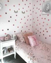 Load image into Gallery viewer, Brushed Rose Gold Polka Dots Wall Stickers
