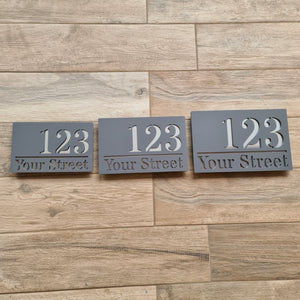 Personalised Custom House Sign Door Plaque - Rectangle - 3 Sizes