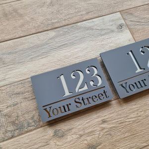 Personalised Custom House Sign Door Plaque - Rectangle - 3 Sizes