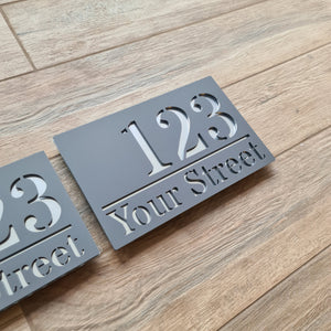 Personalised Custom House Sign Door Plaque - Rectangle - 3 Sizes