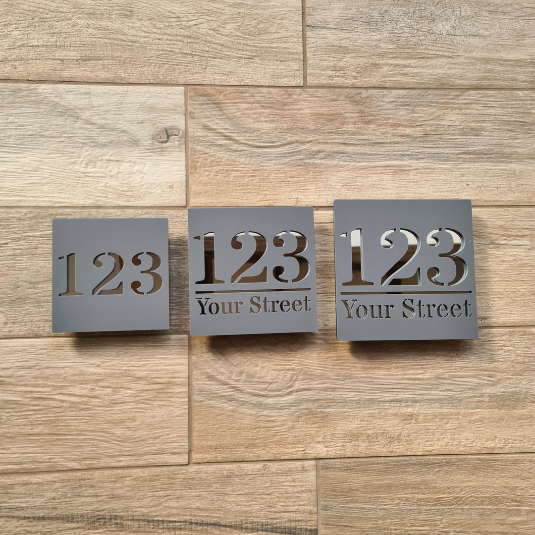 Personalised Custom House Sign Door Plaque - SQUARE - 3 Sizes