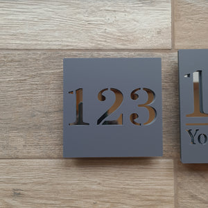 Personalised Custom House Sign Door Plaque - SQUARE - 3 Sizes