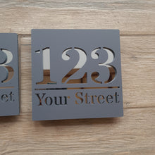 Load image into Gallery viewer, Personalised Custom House Sign Door Plaque - SQUARE - 3 Sizes