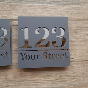 Personalised Custom House Sign Door Plaque - SQUARE - 3 Sizes