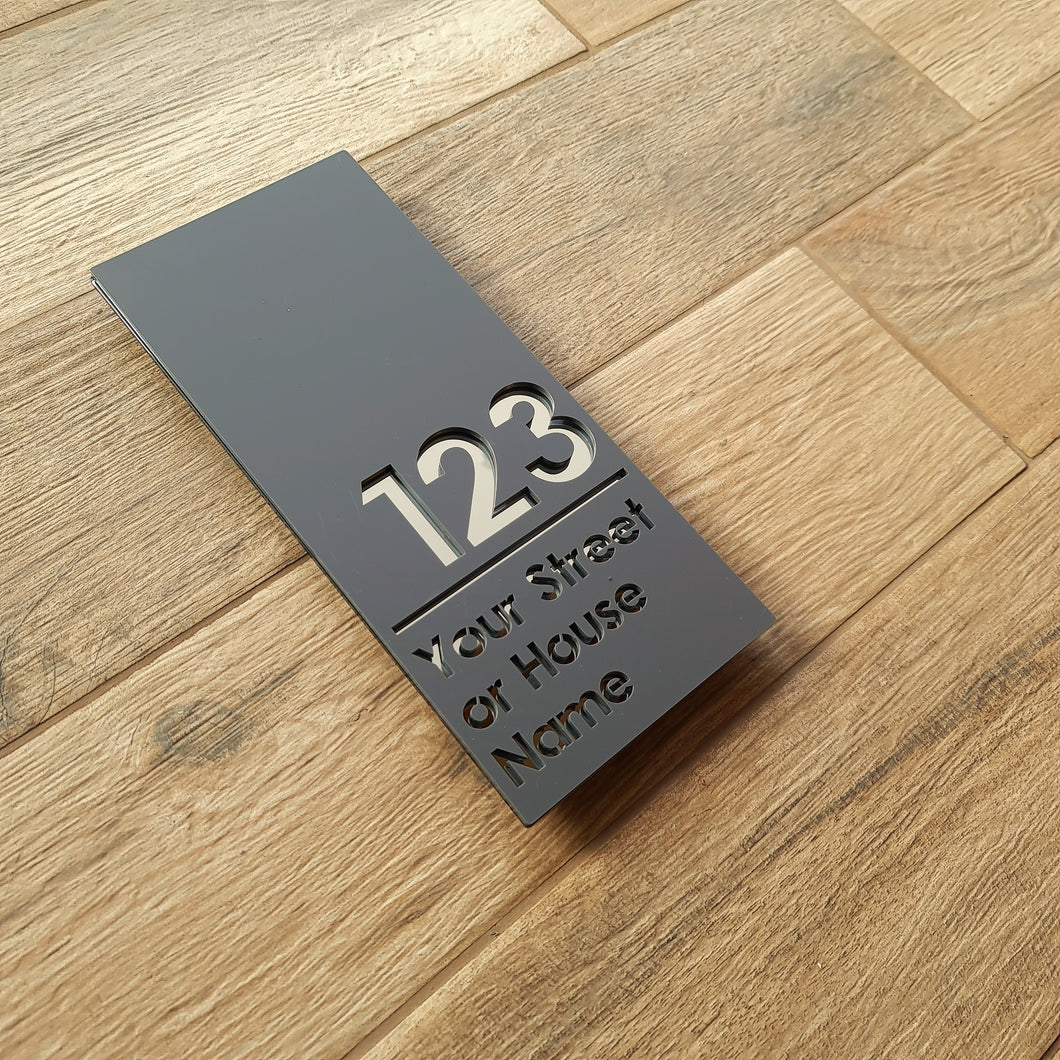 Personalised Custom House Sign Door Plaque - OBLONG - DESIGN 1