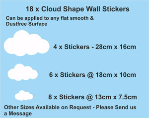 18 x Cloud Wall Stickers Decals - Kruger Stickers