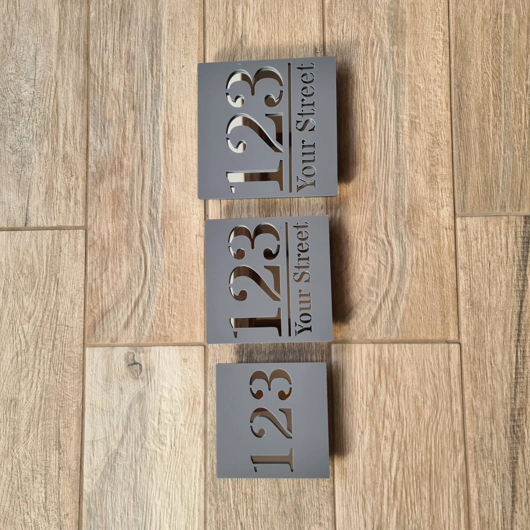 Personalised Custom House Sign Door Plaque - SQUARE - 3 Sizes