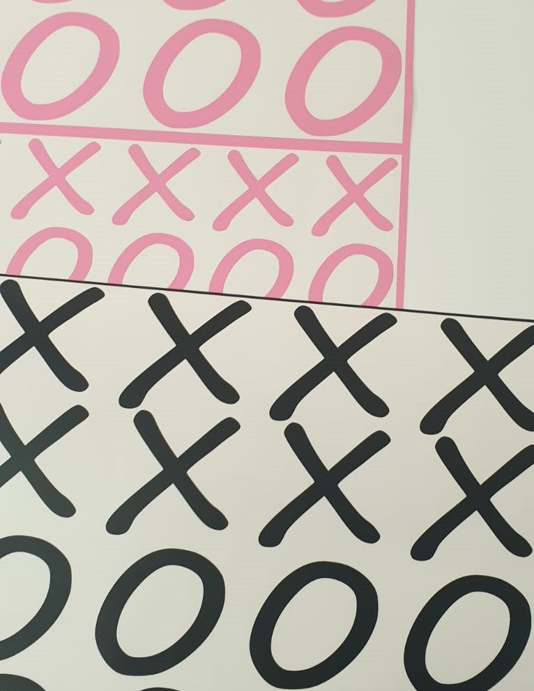 Noughts and crosses XO wall stickers - Hand drawn