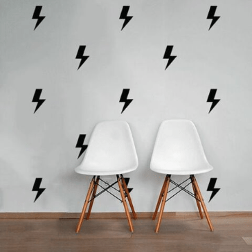 Lightning Bolt Shaped Wall Stickers Decal - 4 Sizes - Kruger Stickers